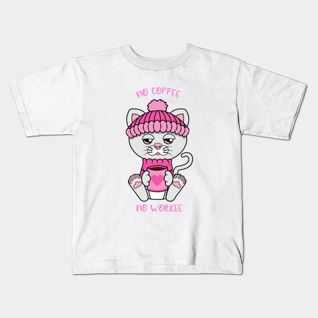 No coffee co workee Kids T-Shirt by JS ARTE